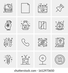 16 Business Universal Icons Vector. Creative Icon Illustration to use in web and Mobile Related project.