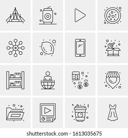 16 Business Universal Icons Vector. Creative Icon Illustration to use in web and Mobile Related project.