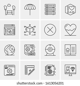 16 Business Universal Icons Vector. Creative Icon Illustration to use in web and Mobile Related project.