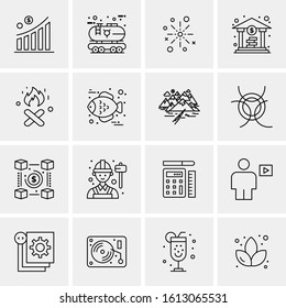 16 Business Universal Icons Vector. Creative Icon Illustration to use in web and Mobile Related project.