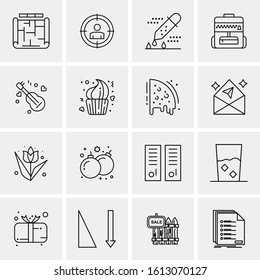 16 Business Universal Icons Vector. Creative Icon Illustration to use in web and Mobile Related project.