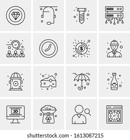 16 Business Universal Icons Vector. Creative Icon Illustration to use in web and Mobile Related project.