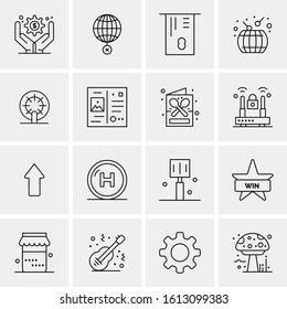 16 Business Universal Icons Vector. Creative Icon Illustration to use in web and Mobile Related project.