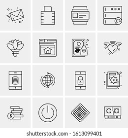 16 Business Universal Icons Vector. Creative Icon Illustration to use in web and Mobile Related project.