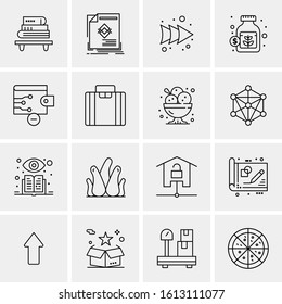 16 Business Universal Icons Vector. Creative Icon Illustration to use in web and Mobile Related project.