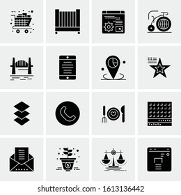 16 Business Universal Icons Vector. Creative Icon Illustration to use in web and Mobile Related project.