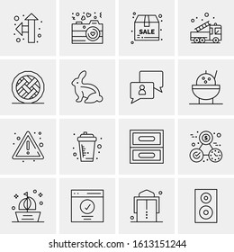 16 Business Universal Icons Vector. Creative Icon Illustration to use in web and Mobile Related project.