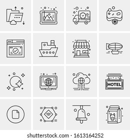16 Business Universal Icons Vector. Creative Icon Illustration to use in web and Mobile Related project.