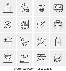 16 Business Universal Icons Vector. Creative Icon Illustration to use in web and Mobile Related project.