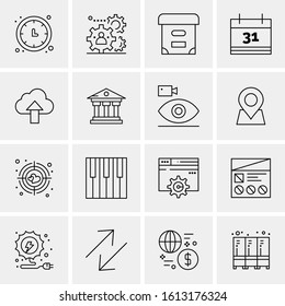 16 Business Universal Icons Vector. Creative Icon Illustration to use in web and Mobile Related project.