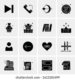 16 Business Universal Icons Vector. Creative Icon Illustration to use in web and Mobile Related project.