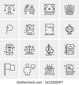 16 Business Universal Icons Vector. Creative Icon Illustration to use in web and Mobile Related project.