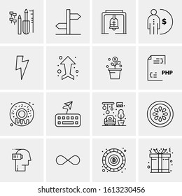 16 Business Universal Icons Vector. Creative Icon Illustration to use in web and Mobile Related project.