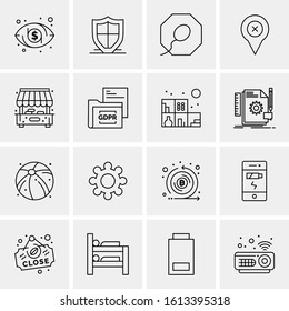 16 Business Universal Icons Vector. Creative Icon Illustration to use in web and Mobile Related project.