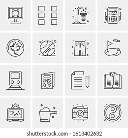 16 Business Universal Icons Vector. Creative Icon Illustration to use in web and Mobile Related project.