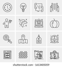 16 Business Universal Icons Vector. Creative Icon Illustration to use in web and Mobile Related project.