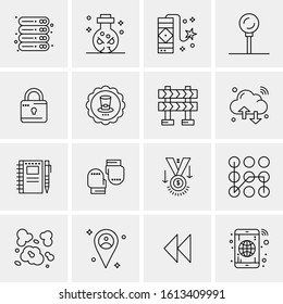16 Business Universal Icons Vector. Creative Icon Illustration to use in web and Mobile Related project.