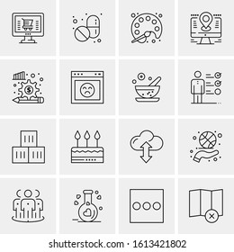 16 Business Universal Icons Vector. Creative Icon Illustration to use in web and Mobile Related project.