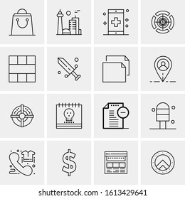 16 Business Universal Icons Vector. Creative Icon Illustration to use in web and Mobile Related project.