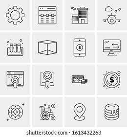 16 Business Universal Icons Vector. Creative Icon Illustration to use in web and Mobile Related project.