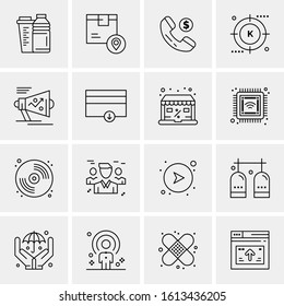 16 Business Universal Icons Vector. Creative Icon Illustration to use in web and Mobile Related project.
