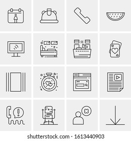 16 Business Universal Icons Vector. Creative Icon Illustration to use in web and Mobile Related project.