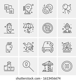 16 Business Universal Icons Vector. Creative Icon Illustration to use in web and Mobile Related project.
