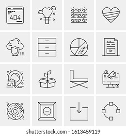 16 Business Universal Icons Vector. Creative Icon Illustration to use in web and Mobile Related project.