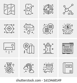 16 Business Universal Icons Vector. Creative Icon Illustration to use in web and Mobile Related project.