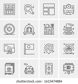 16 Business Universal Icons Vector. Creative Icon Illustration to use in web and Mobile Related project.