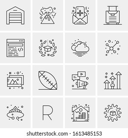16 Business Universal Icons Vector. Creative Icon Illustration to use in web and Mobile Related project.