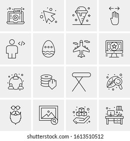 16 Business Universal Icons Vector. Creative Icon Illustration to use in web and Mobile Related project.