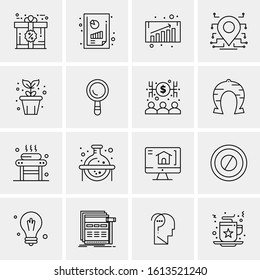 16 Business Universal Icons Vector. Creative Icon Illustration to use in web and Mobile Related project.