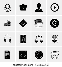 16 Business Universal Icons Vector. Creative Icon Illustration to use in web and Mobile Related project.