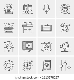 16 Business Universal Icons Vector. Creative Icon Illustration to use in web and Mobile Related project.
