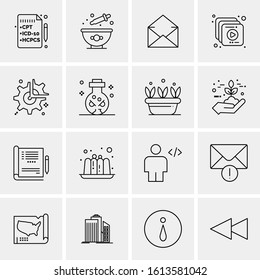 16 Business Universal Icons Vector. Creative Icon Illustration to use in web and Mobile Related project.