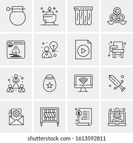 16 Business Universal Icons Vector. Creative Icon Illustration to use in web and Mobile Related project.