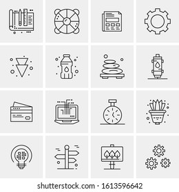 16 Business Universal Icons Vector. Creative Icon Illustration to use in web and Mobile Related project.