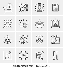 16 Business Universal Icons Vector. Creative Icon Illustration to use in web and Mobile Related project.