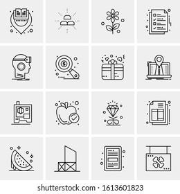 16 Business Universal Icons Vector. Creative Icon Illustration to use in web and Mobile Related project.