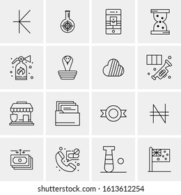 16 Business Universal Icons Vector. Creative Icon Illustration to use in web and Mobile Related project.