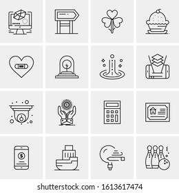 16 Business Universal Icons Vector. Creative Icon Illustration to use in web and Mobile Related project.