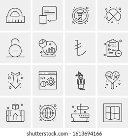 16 Business Universal Icons Vector. Creative Icon Illustration to use in web and Mobile Related project.