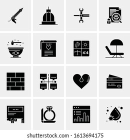 16 Business Universal Icons Vector. Creative Icon Illustration to use in web and Mobile Related project.