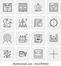 16 Business Universal Icons Vector. Creative Icon Illustration to use in web and Mobile Related project.