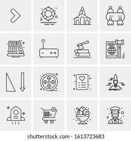 16 Business Universal Icons Vector. Creative Icon Illustration to use in web and Mobile Related project.