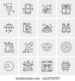 16 Business Universal Icons Vector. Creative Icon Illustration to use in web and Mobile Related project.