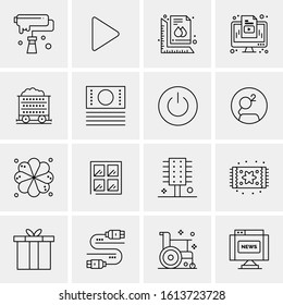16 Business Universal Icons Vector. Creative Icon Illustration to use in web and Mobile Related project.