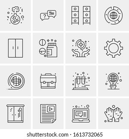 16 Business Universal Icons Vector. Creative Icon Illustration to use in web and Mobile Related project.