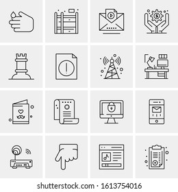 16 Business Universal Icons Vector. Creative Icon Illustration to use in web and Mobile Related project.